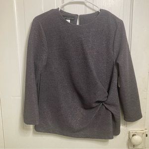 NWT Simply Styled fray dress shirt with side cinch detail size M